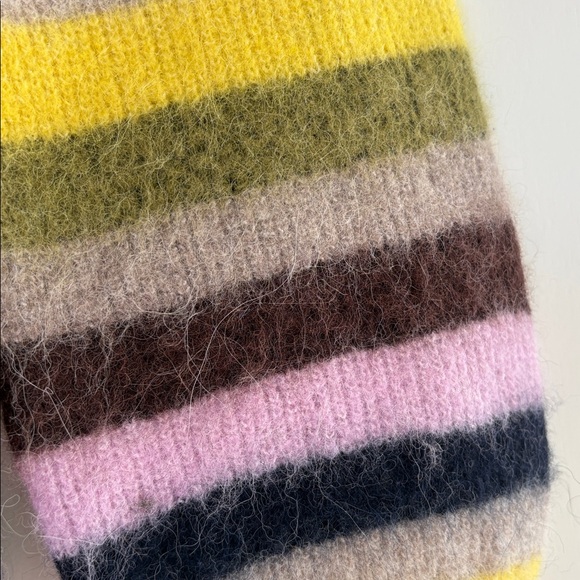 Ganni Alpaca Wool Blend Striped Sweater w Balloon Sleeve Sweater M EUC - Picture 6 of 9